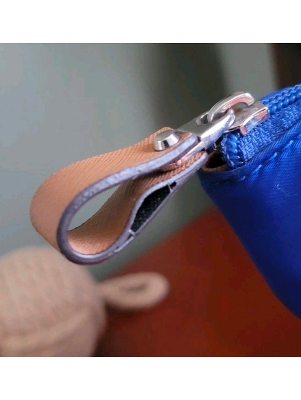 Michael Kors Kelsey Medium Tote Blue Tan Nylon Leather Bag - Picture 15 of 16